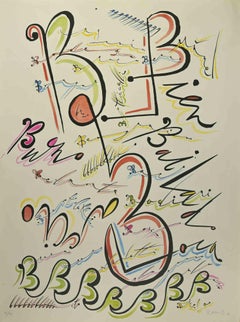 Vintage Letter B - Lithograph by Rafael Alberti - 1972