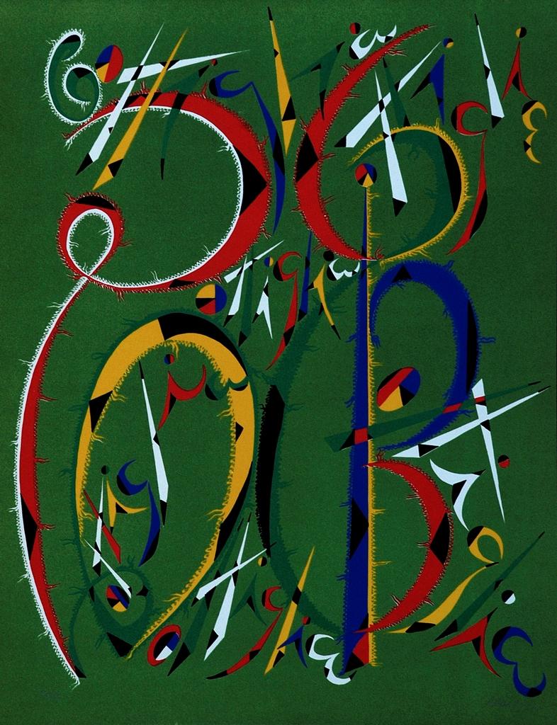 Letter B - Lithograph by Rafael Alberti - 1972