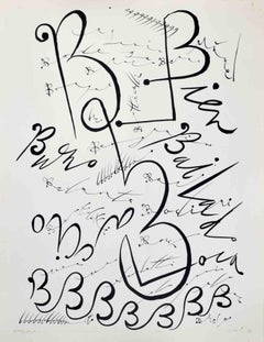 Vintage Letter B - Lithograph by Rafael Alberti - 1972