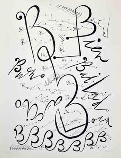 Lettera B - Litografia di Rafael Alberti - 1972.