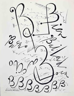 Letter B - Lithograph by Rafael Alberti - 1972