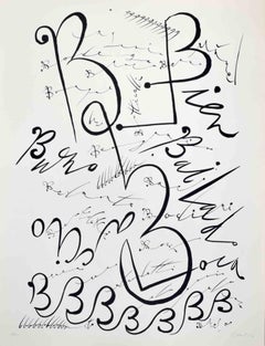 Letter B - Lithograph by Rafael Alberti - 1972