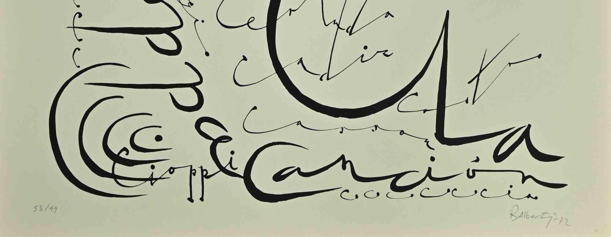Letter C - Lithograph by Rafael Alberti - 1972 For Sale 1