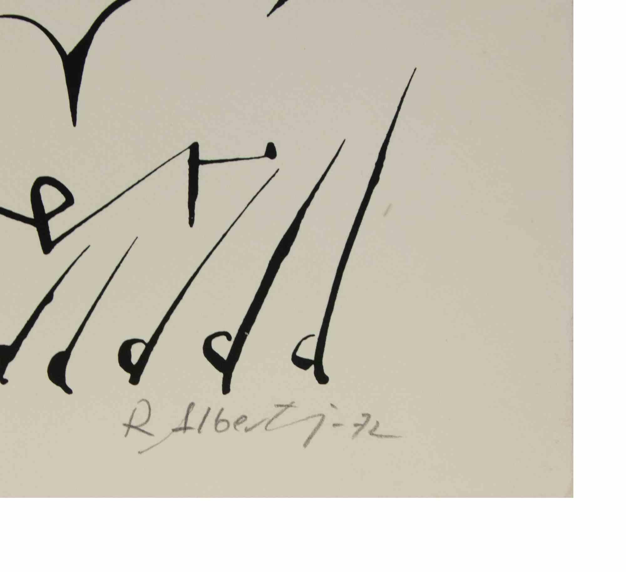 Lettera D - Litografia di Rafael Alberti - 1972 in vendita 1
