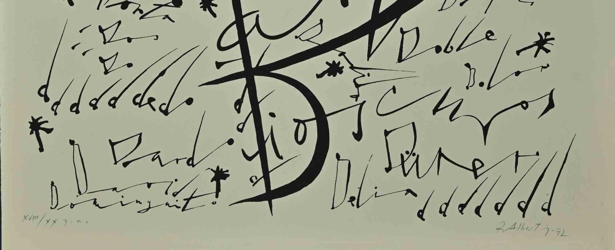 Lettera D - Litografia di Rafael Alberti - 1972 in vendita 1