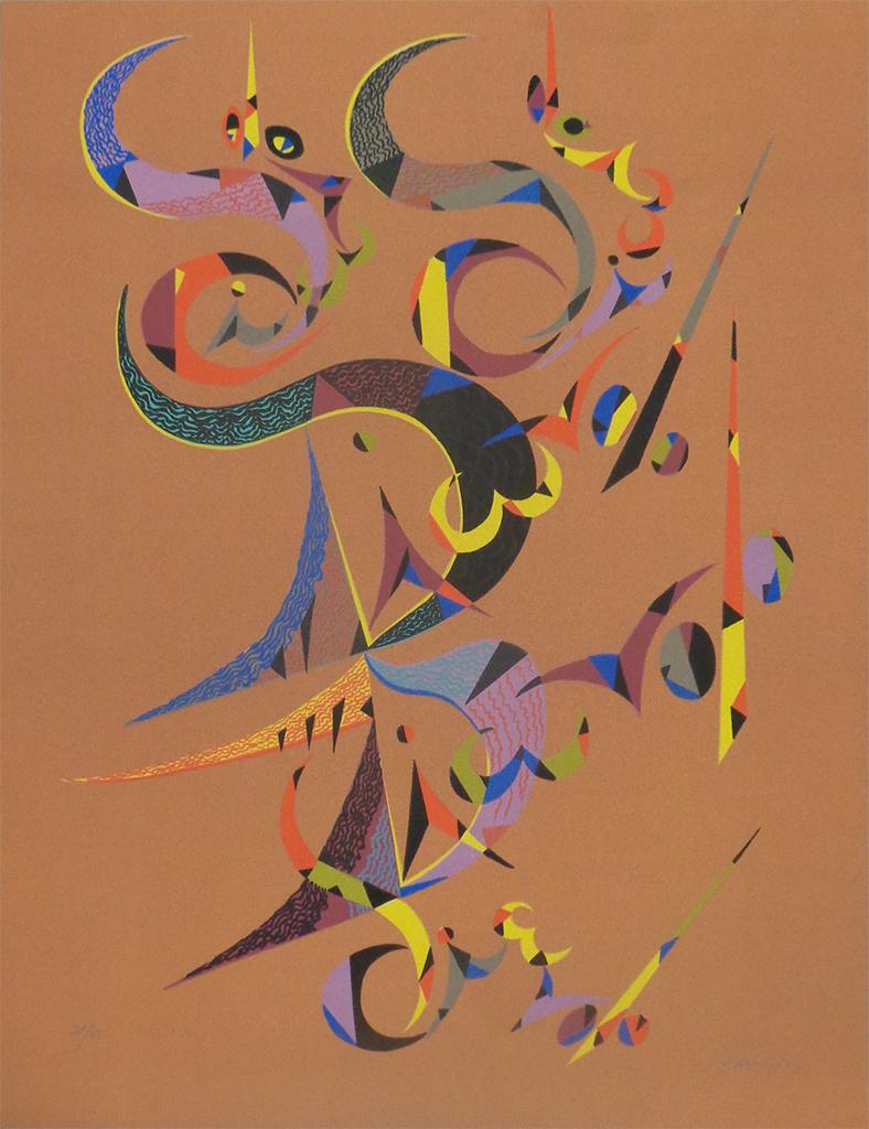 Rafael Alberti Abstract Print - Letter D - Original Lithograph by Raphael Alberti - 1972