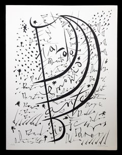 Letter D - Original Lithograph by Raphael Alberti - 1972