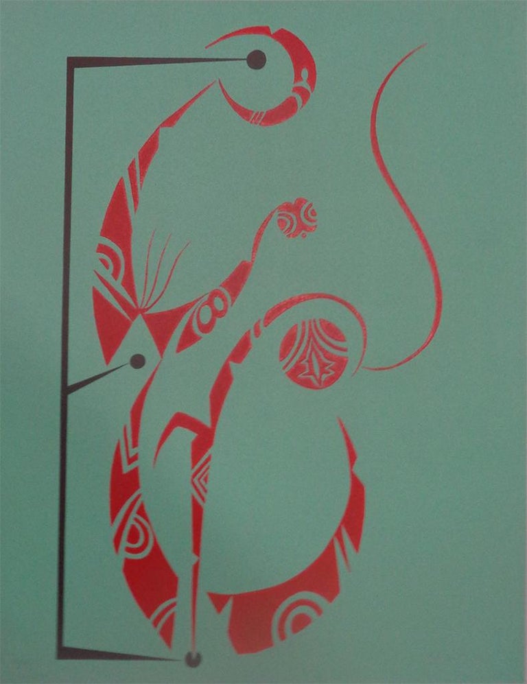 Rafael Alberti Abstract Print - Letter E by Raphael Alberti - Original Lithograph 1972
