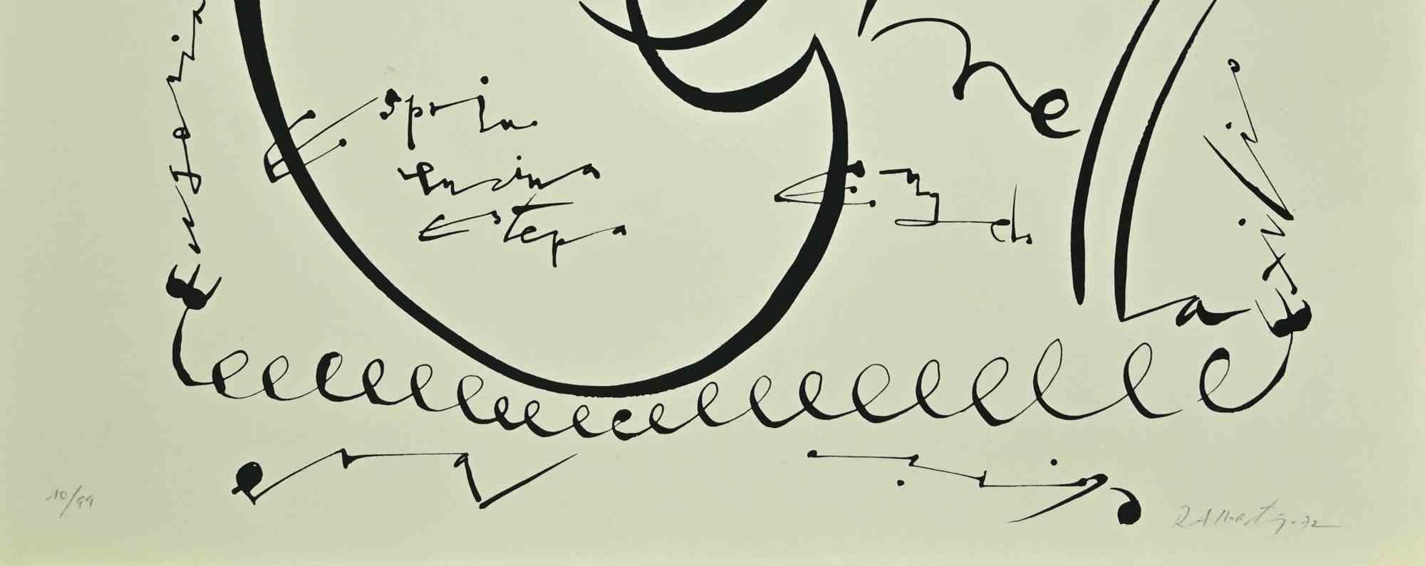 Lettera E - Litografia di Rafael Alberti - 1972 in vendita 1