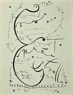 Vintage Letter E - Lithograph by Rafael Alberti - 1972