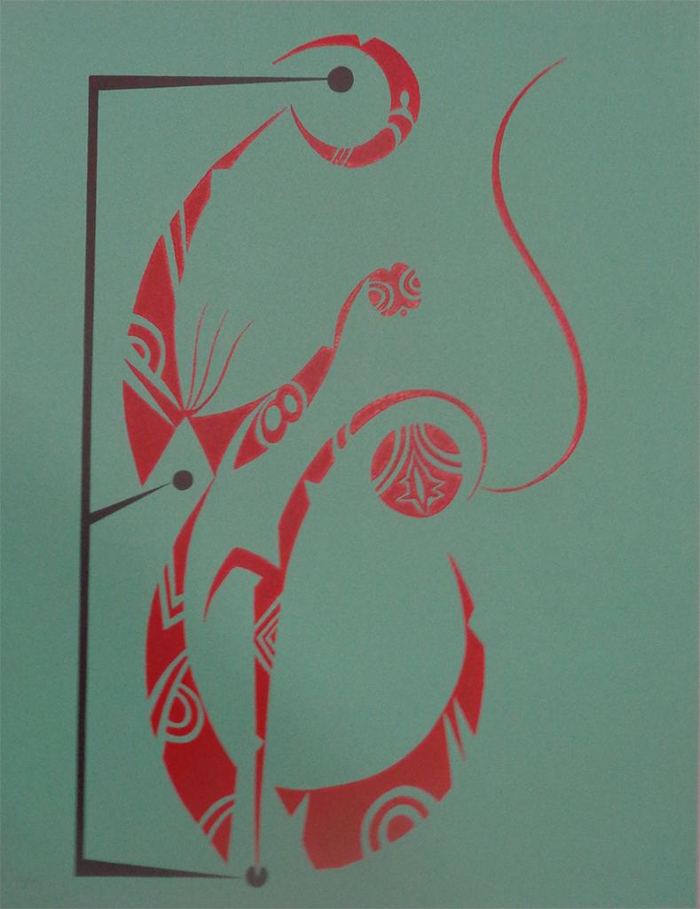 Abstract Print Rafael Alberti - Lithographie « Lettre E », style contemporain, signée, tirage de 99 exemplaires, 1972