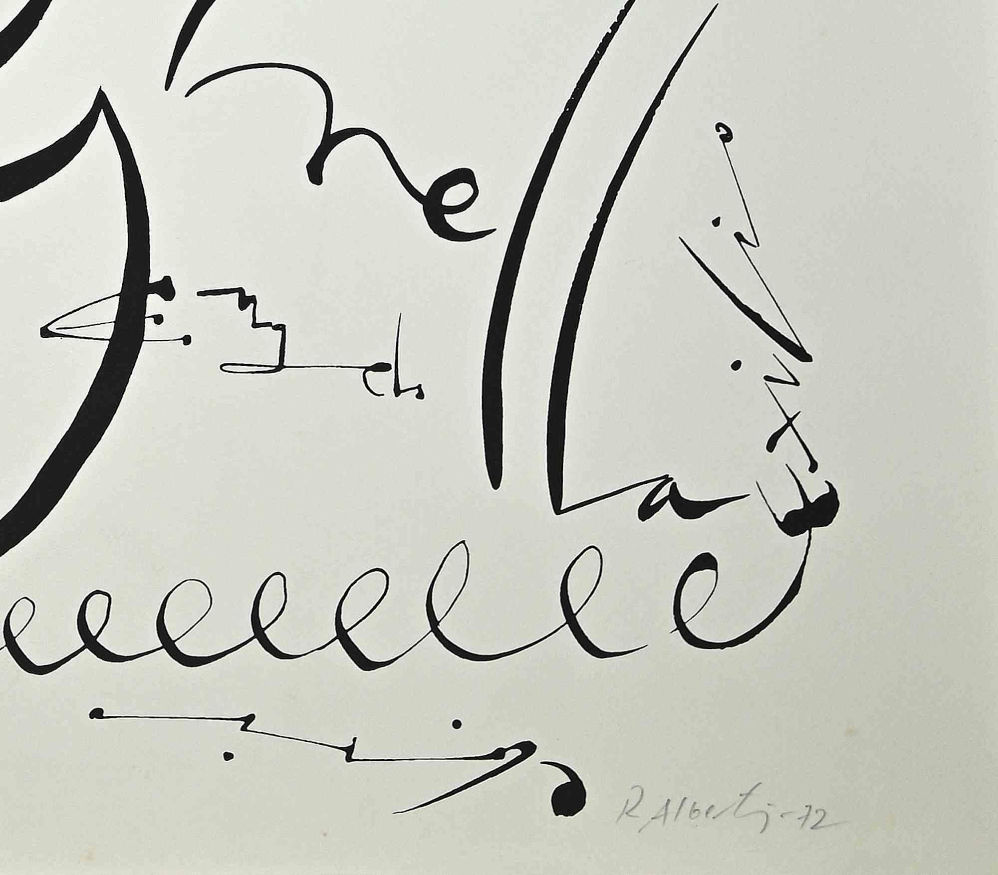 Letter E -  Lithograph by Raphael Alberti - 1972 - Print by Rafael Alberti