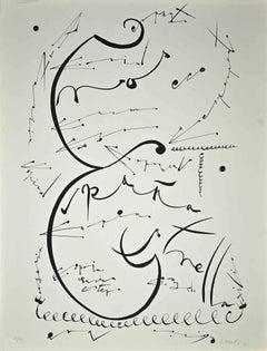 Letter E - Original Lithograph by Raphael Alberti - 1972