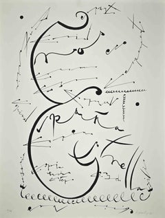 Letter E -  Lithograph by Raphael Alberti - 1972