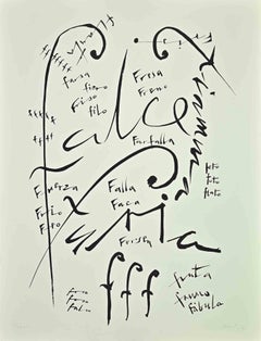 Letter F - Lithographie de Rafael Alberti - 1972