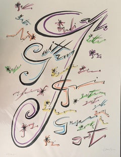 Letter G - Lithograph by Rafael Alberti - 1972