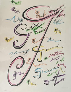 Letter G - Lithograph by Rafael Alberti - 1972
