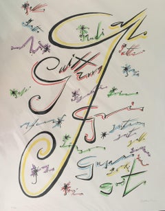 Letter G - Lithograph by Rafael Alberti - 1972
