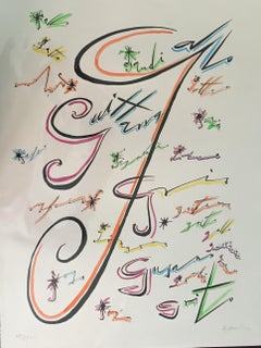 Letter G - Lithograph by Rafael Alberti - 1972