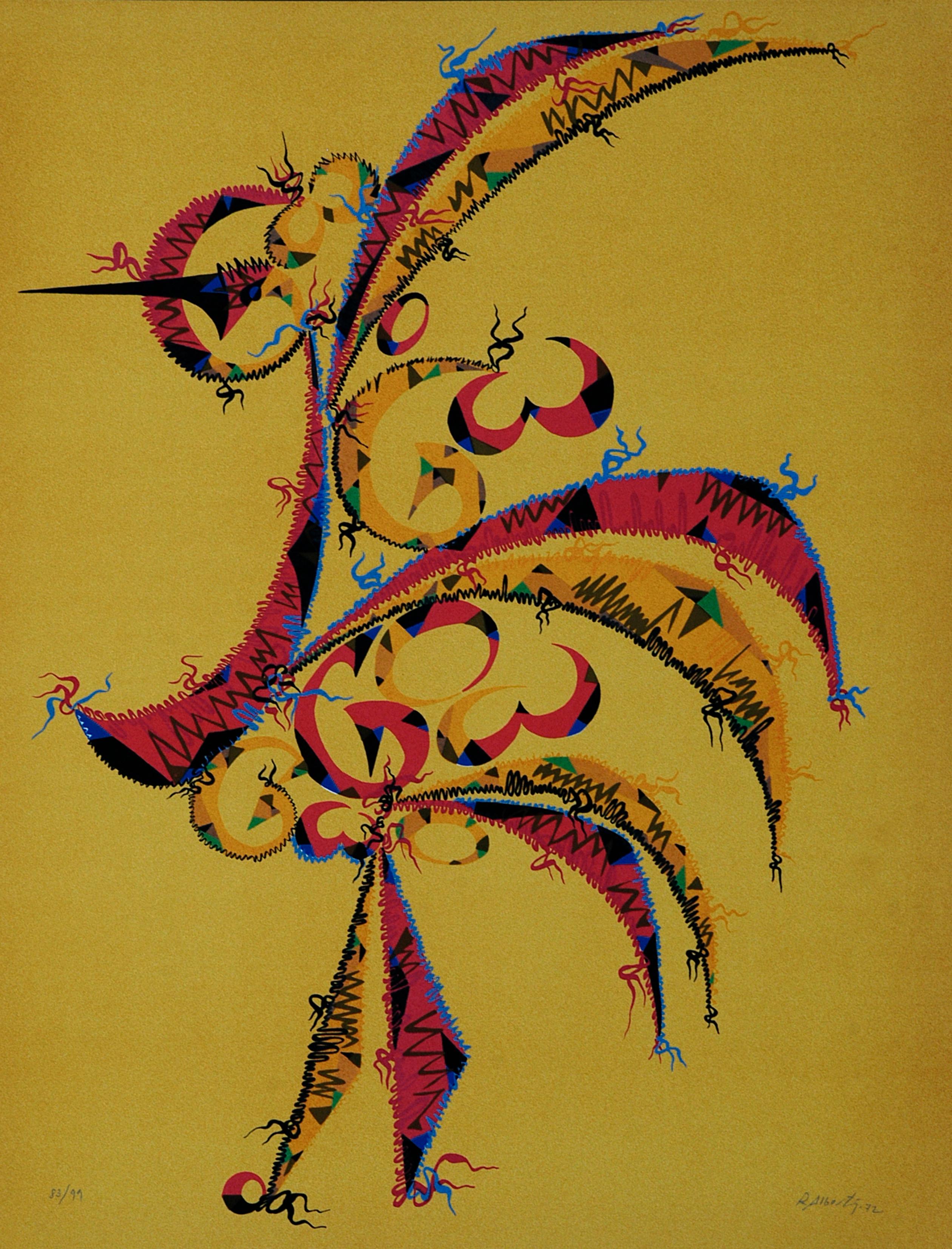 Letter G - Original Lithograph by Raphael Alberti - 1972