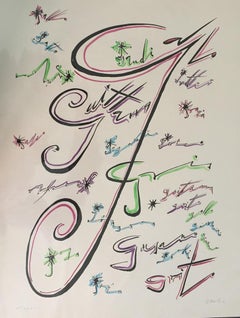 Letter G - Original Lithograph by Raphael Alberti - 1972
