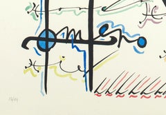 Lettera H - Litografia colorata a mano di Raphael Alberti - 1972