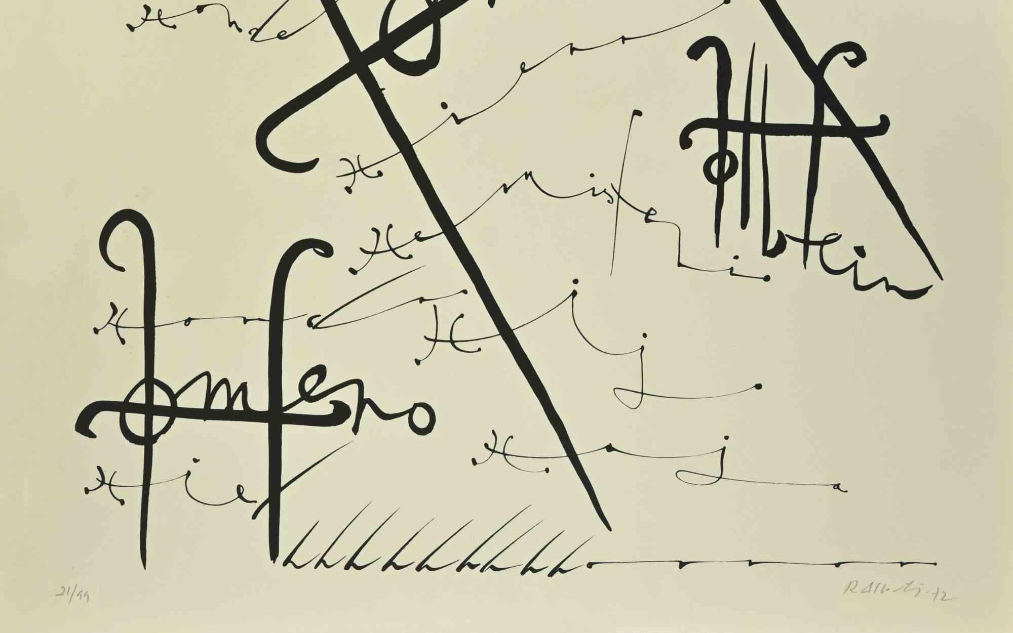 Letter H - Lithograph by Rafael Alberti - 1972 For Sale 1