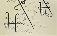 Letter H - Lithograph by Rafael Alberti - 1972