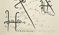 Letter H - Lithograph by Rafael Alberti - 1972