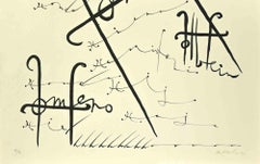 Letter H - Lithograph by Rafael Alberti - 1972