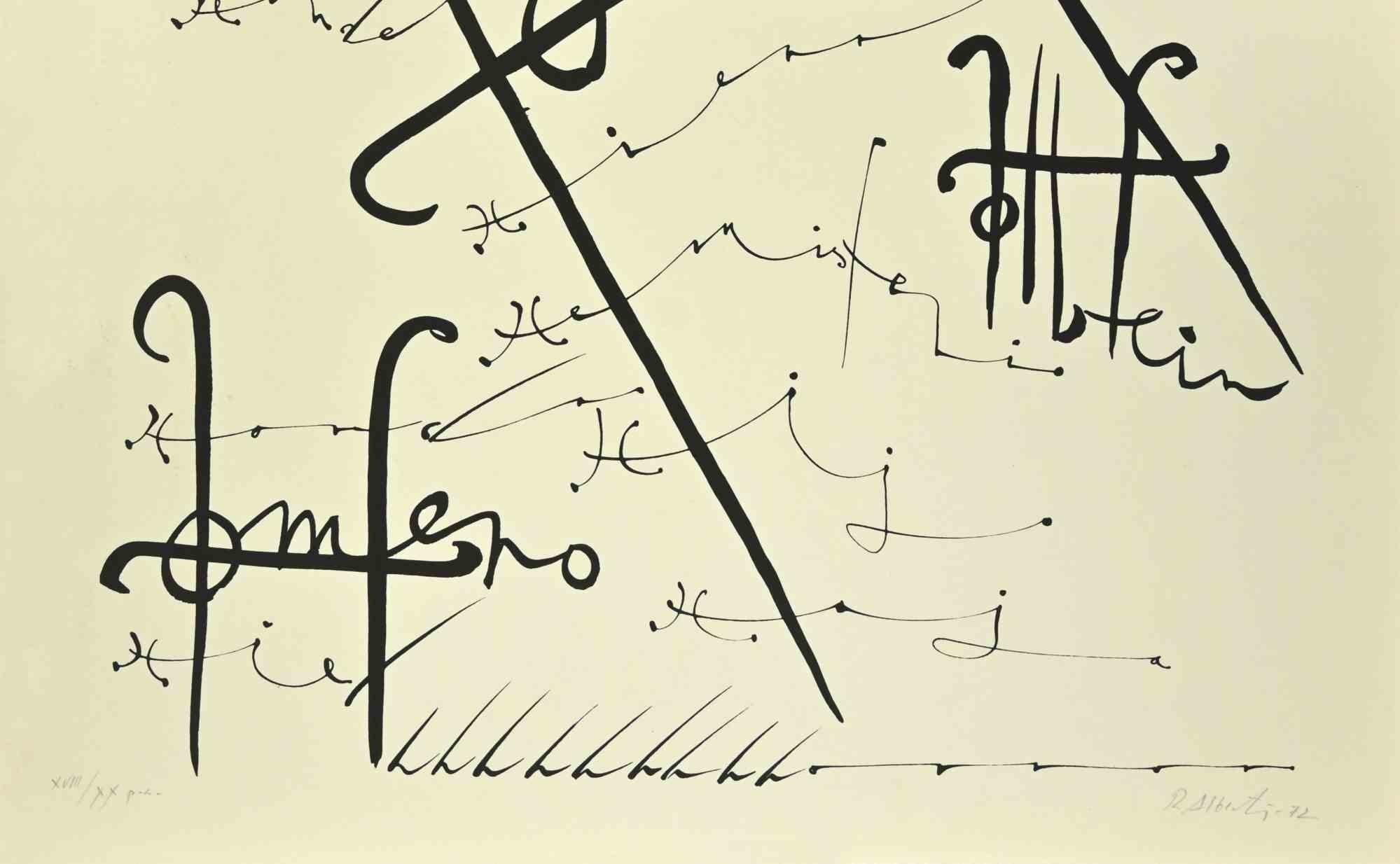Lettera H - Litografia di Rafael Alberti - 1972 in vendita 1