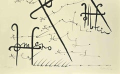 Letter H - Lithograph by Rafael Alberti - 1972