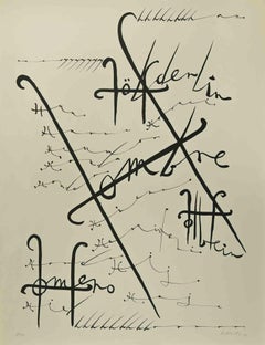 Letter H - Lithograph by Rafael Alberti - 1972