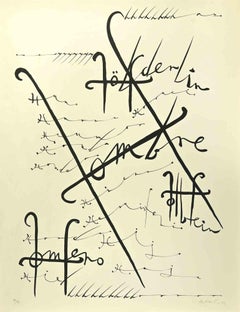 Vintage Letter H - Lithograph by Rafael Alberti - 1972