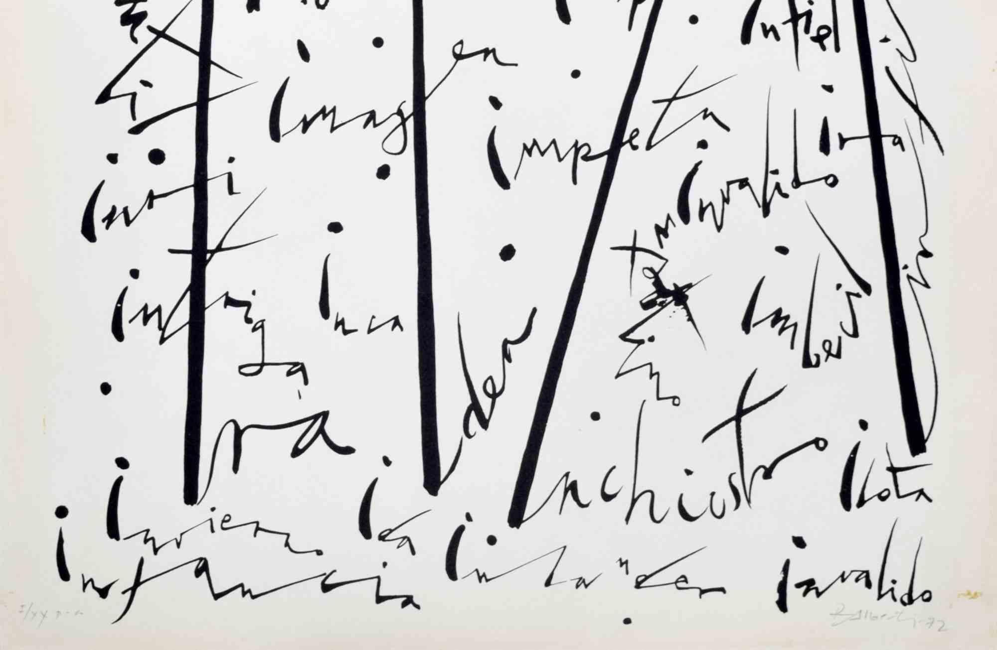 Lettera I - Litografia di Rafael Alberti - 1972 in vendita 1