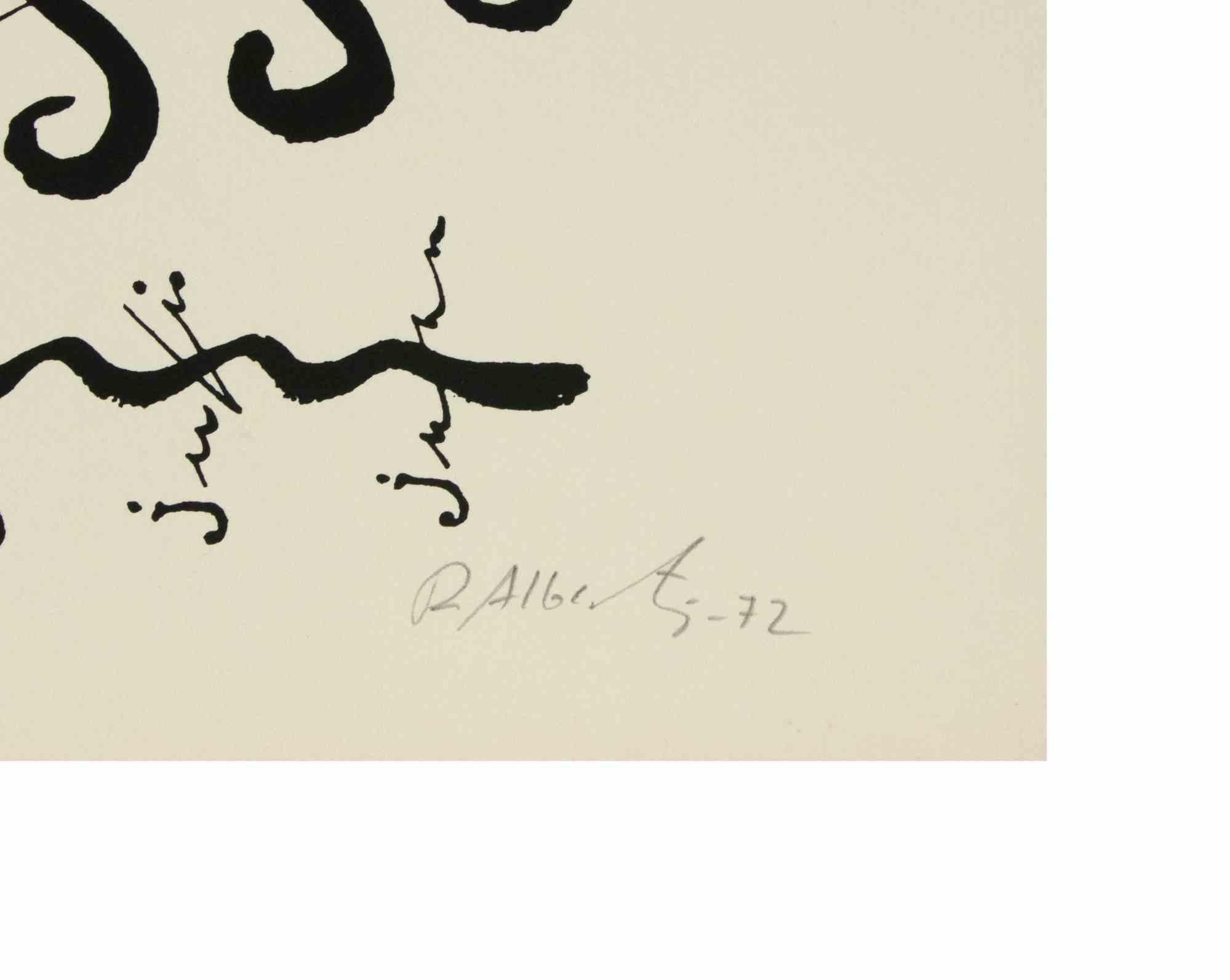 Letter J - Lithograph by Rafael Alberti - 1972 1