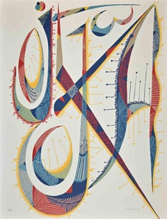 Letter J - Lithograph by Rafael Alberti - 1972