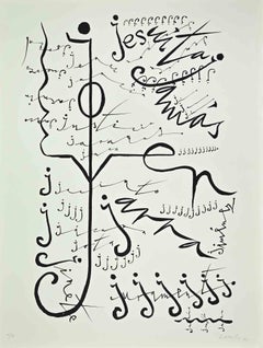 Letter J - Lithographie de Rafael Alberti - 1972