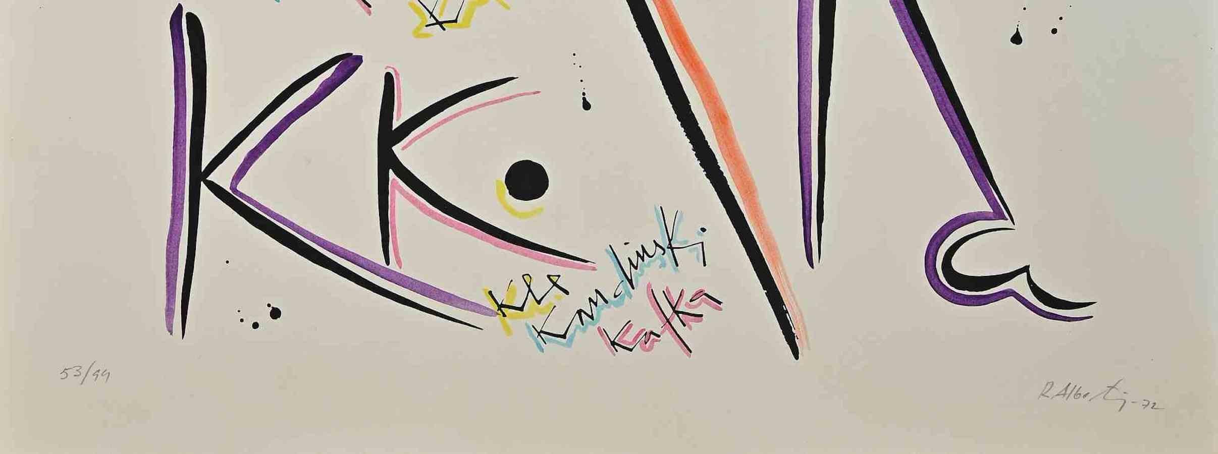 Littérature K - Lithographie de Rafael Alberti - 1972 en vente 1