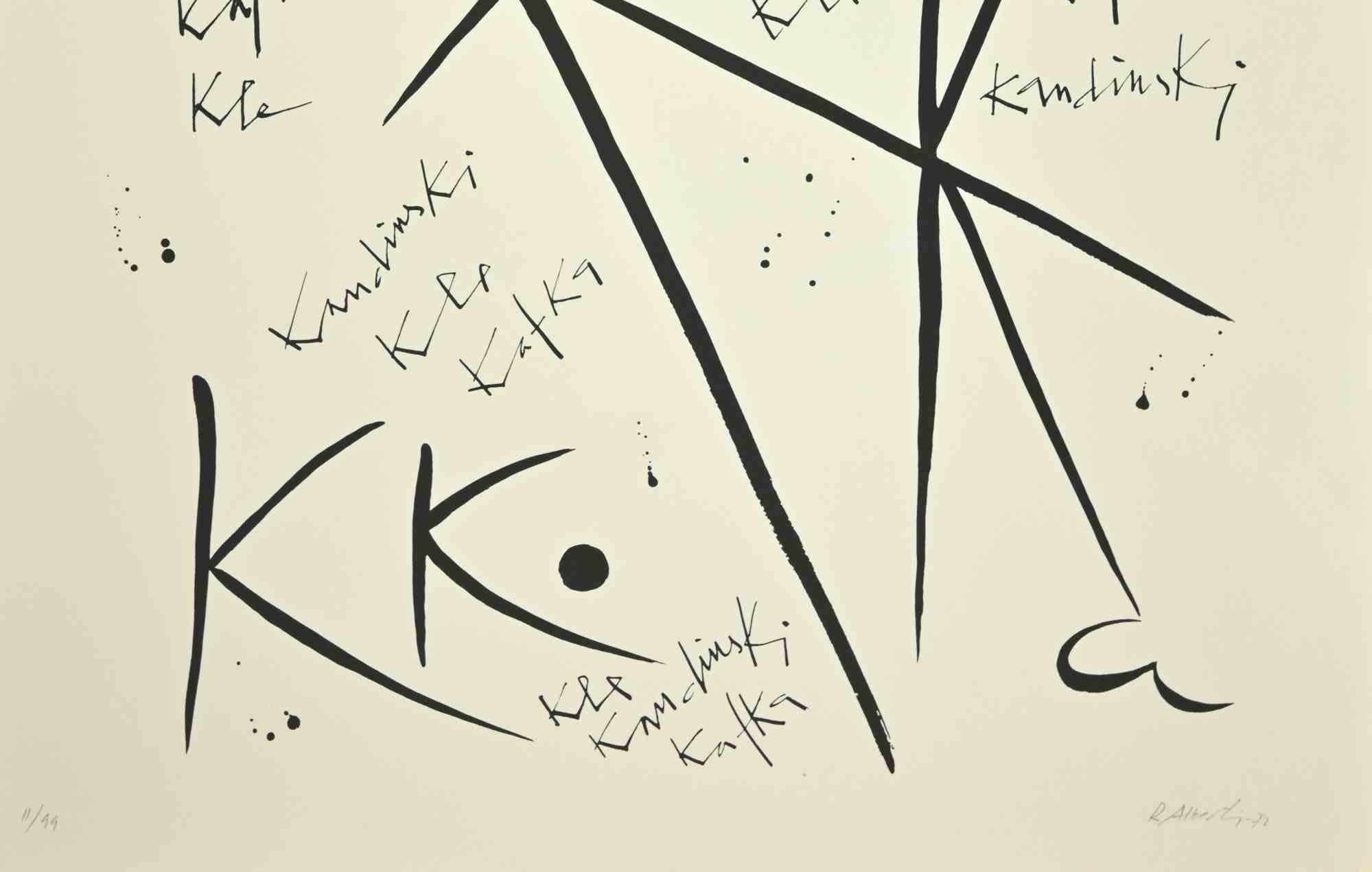 Letter K - Lithograph by Rafael Alberti - 1972 For Sale 1