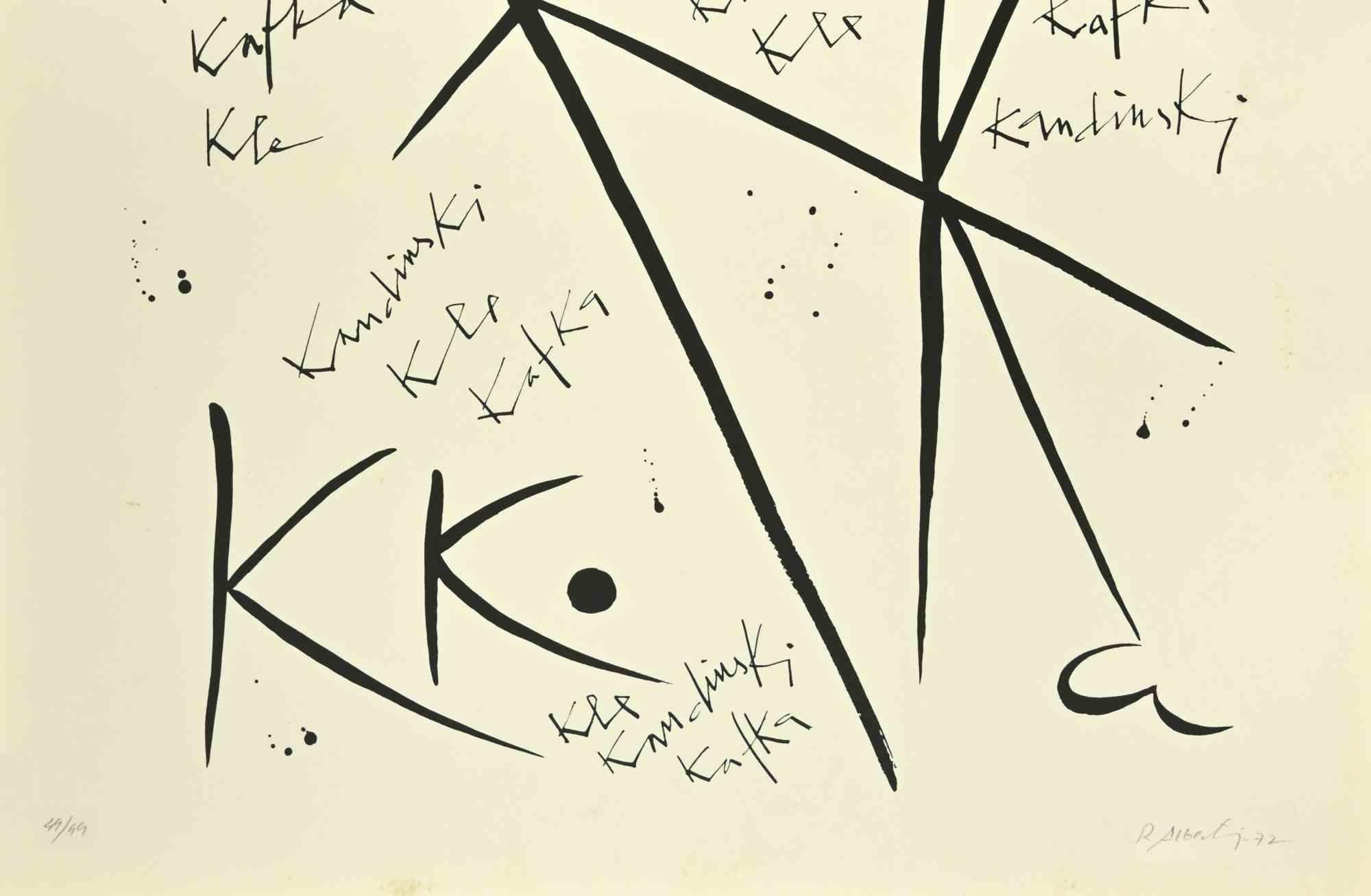 Letter k - Lithograph by Rafael Alberti - 1972 For Sale 1