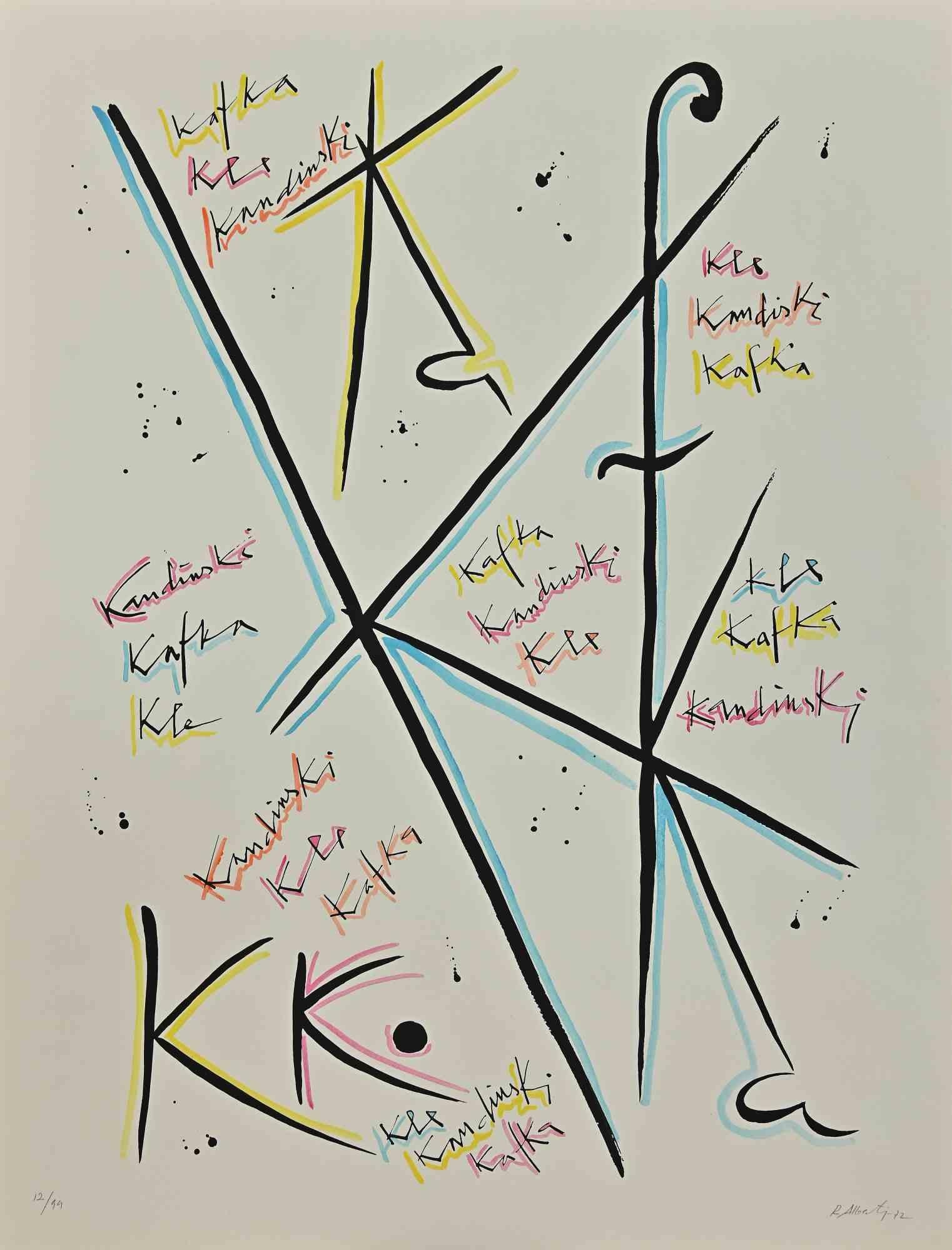 La letra K de la serie Alfabeto es una litografía realizada por Rafael Alberti en 1972.

Firmado a mano en la parte inferior derecha.

Numerada, edición 12/99.

El estado de conservación es bueno.

La obra representa la letra del alfabeto, con una