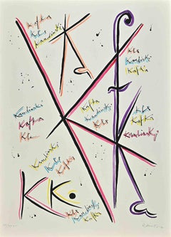 Letter K - Lithograph by Rafael Alberti - 1972