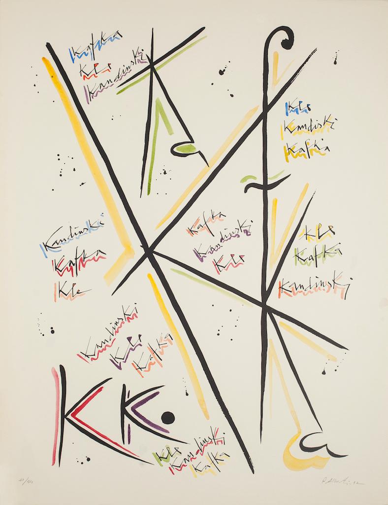 Letter K - Original Lithograph by Rafael Alberti - 1972