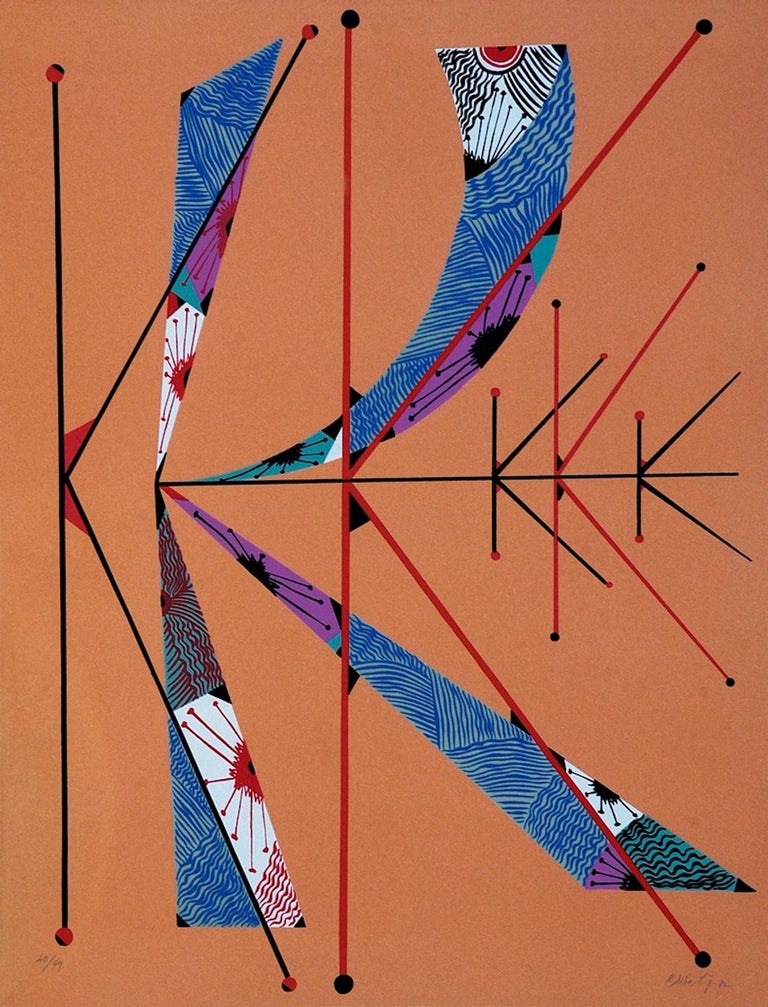 Rafael Alberti Figurative Print - Letter K - Original Lithograph by Raphael Alberti - 1972