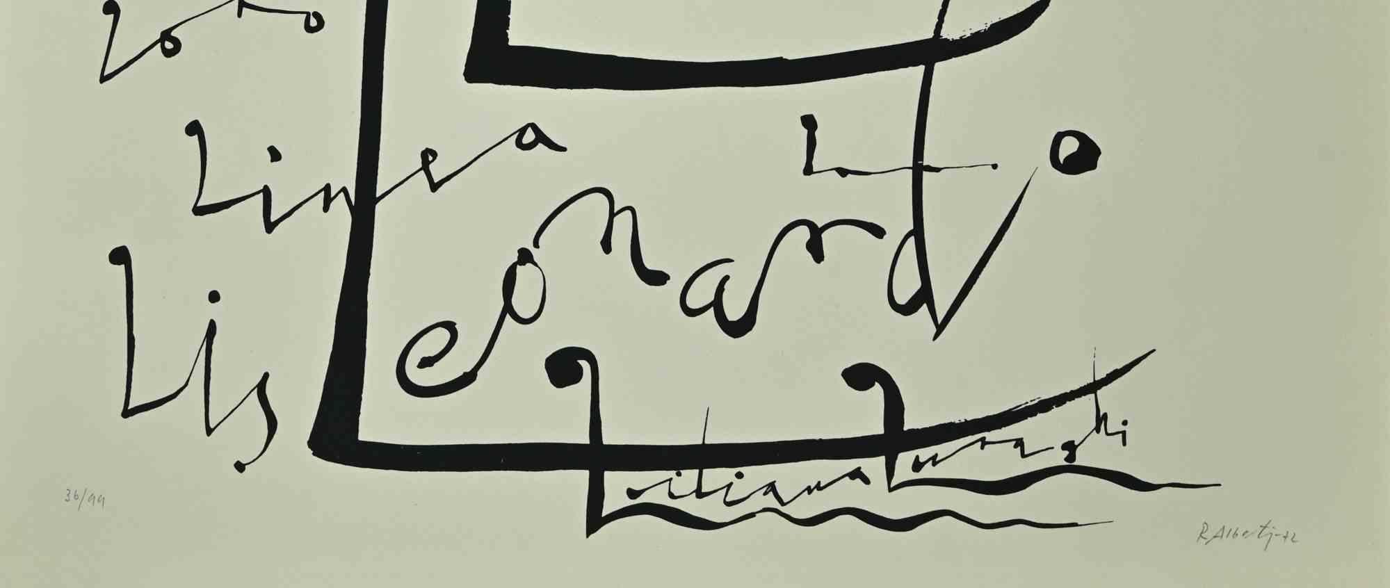 Lettera L - Litografia di Rafael Alberti - 1972 in vendita 1