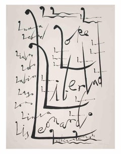 Letter L - Lithograph by Rafael Alberti - 1972