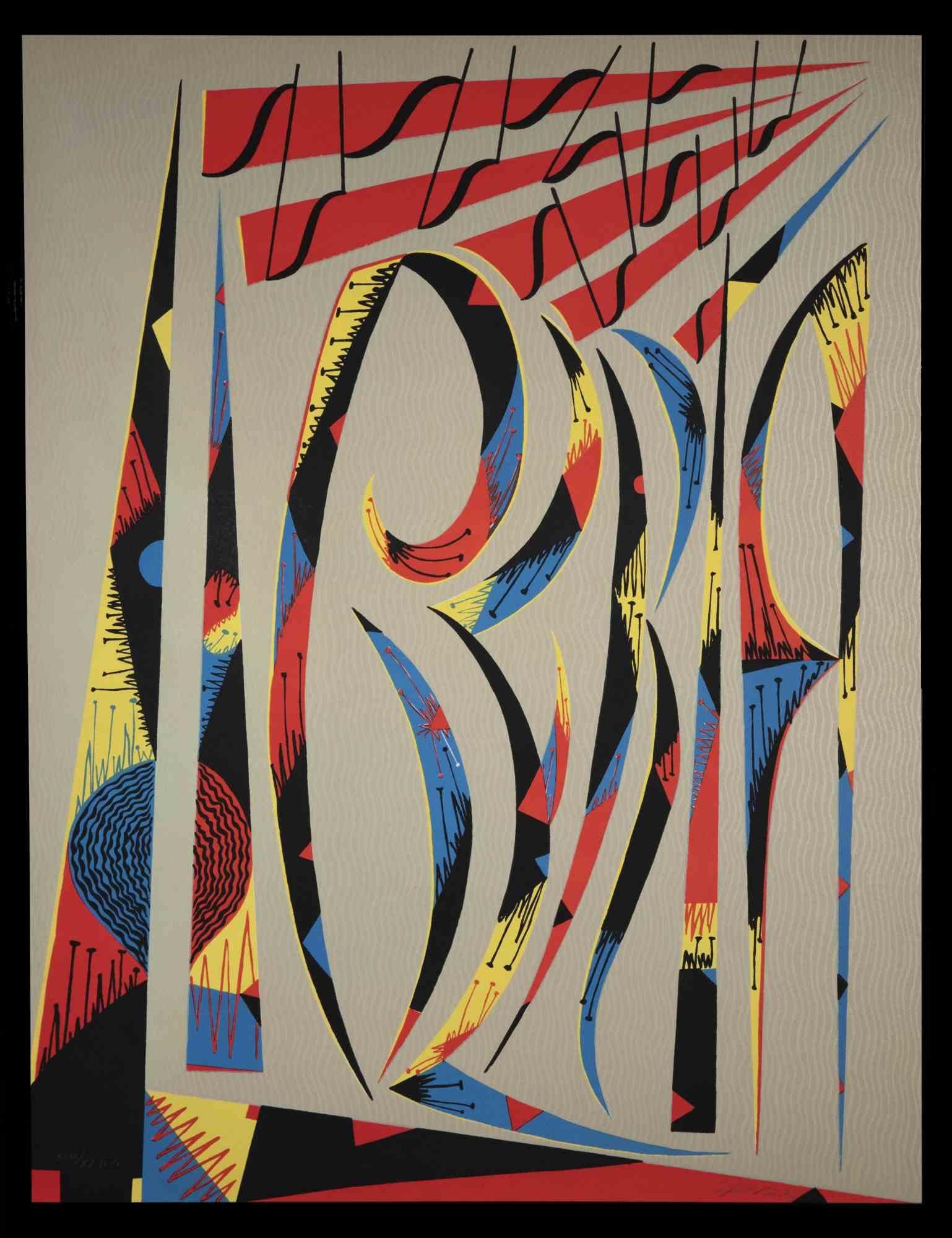 Buchstabe L – Originallithographie von Rafael Alberti – 1972