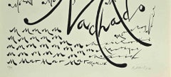 Letter M - Lithographie de Rafael Alberti - 1972