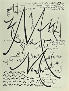 Vintage Letter M - Lithograph by Rafael Alberti - 1972